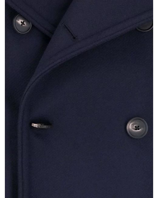 Tagliatore Blue Wool Peacoat for men