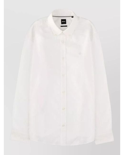 Boss White Silk Shirt for men