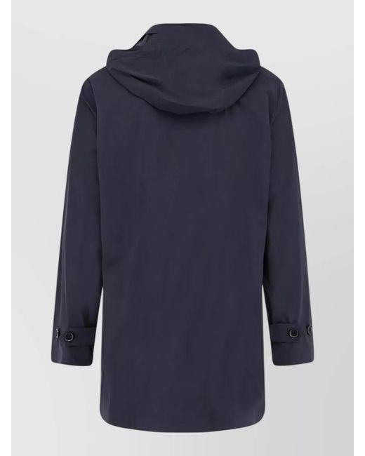 Aspesi Blue Stadio Hooded Jacket Removable Hood Pockets for men