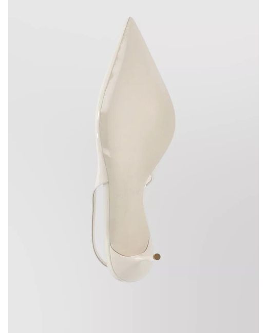 Paris Texas Natural High Heel Slingback Patent Leather Pumps