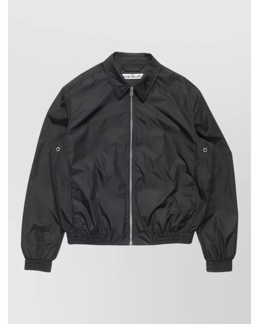 Acne Black Short Jacket Structured Collar Elasticated Hem for men