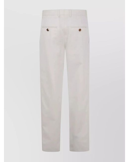 Brunello Cucinelli White Straight-Leg Trousers for men
