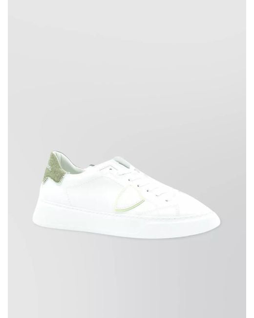 Philippe Model White Leather Low-Top Sneakers for men