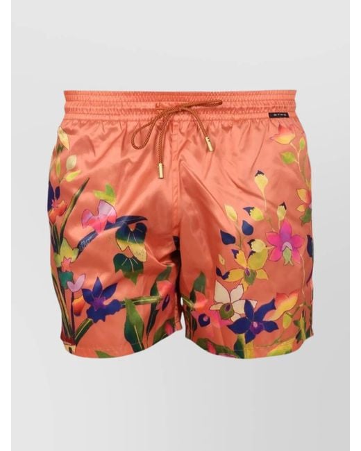 Etro Orange Swim Shorts for men