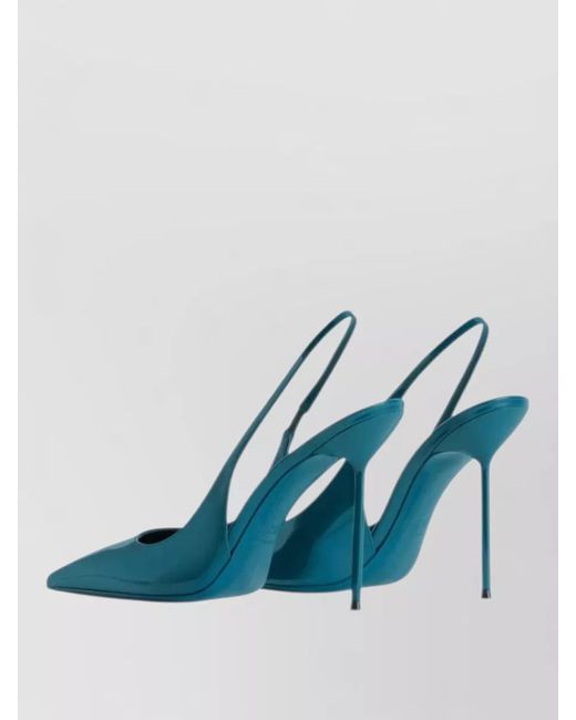 Paris Texas Blue Lidia Slingback Pumps Patent Calfskin