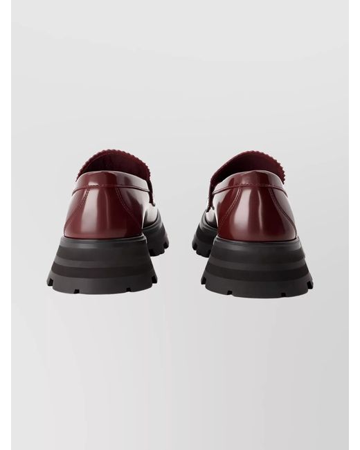 McQueen Black Leather Loafers