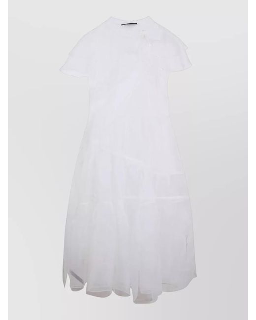 Simone Rocha White Silk Sheer Midi Dress
