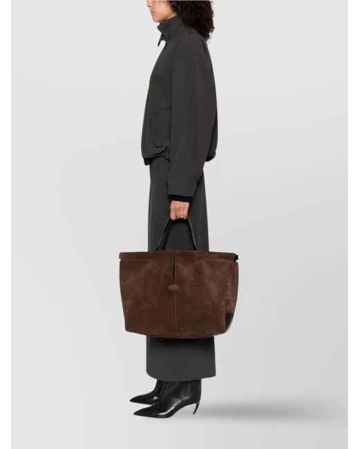 Tod's Brown Di Bag Medium Suede Leather Tote Bag