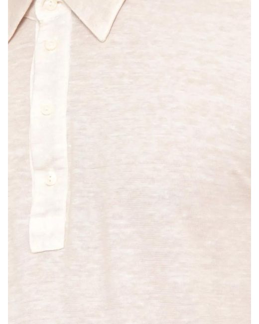 120% Lino Natural Short-Sleeve Polo Shirt for men