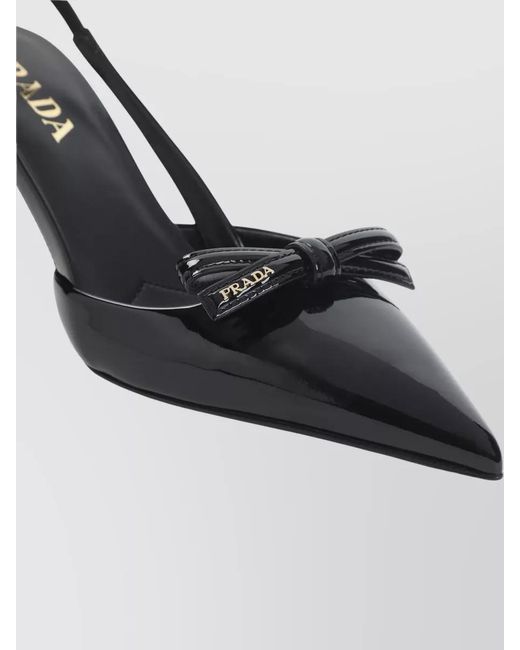Prada Multicolor Slingback Pumps Pointed Toe Bow Detail