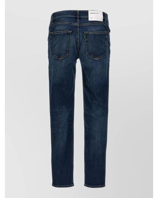 Department 5 Blue Skeith Denim Pants Belt Loops Faded for men