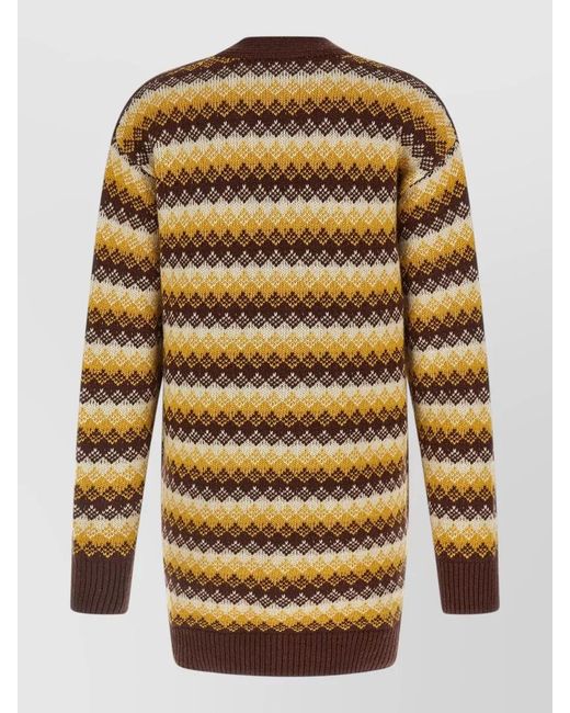 Auralee Multicolor Cashmere Jacquard Cardigan