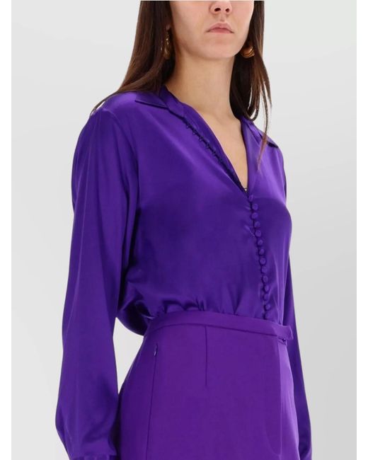 Dries Van Noten Purple Silk Blouse
