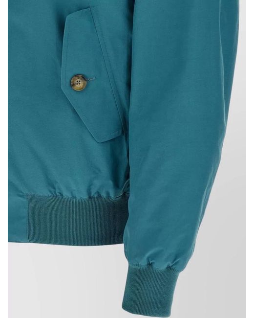 Baracuta Blue G9 Bomber Jacket Buttoned Collar Ribbed Cuffs Hem for men