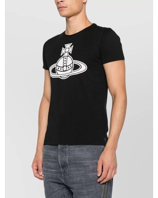 Vivienne Westwood Black Cotton Printed Short-Sleeve T-Shirt for men