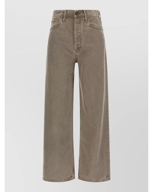 Agolde Gray Ren High Rise Wide Leg Denim Jeans