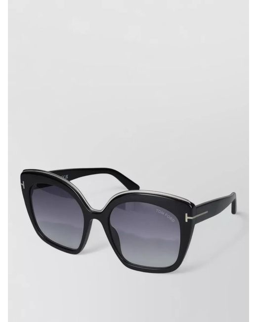 Tom Ford Black Sunglasses Cat Eye Oversized Gradient Lenses