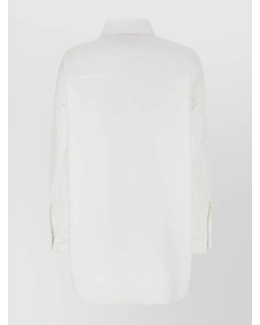 Valentino Garavani White Oversized Cotton Shirt Jacket