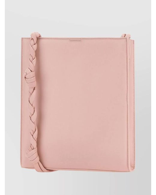 Jil Sander Pink Tangle Leather Shoulder Bag