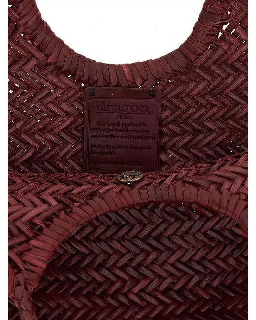 Dragon Diffusion Red Nantucket Big Leather Beach Bag