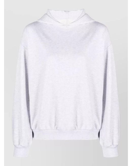 ARMARIUM White Cotton Hoodie Relaxed Hooded Design Long Sleeves