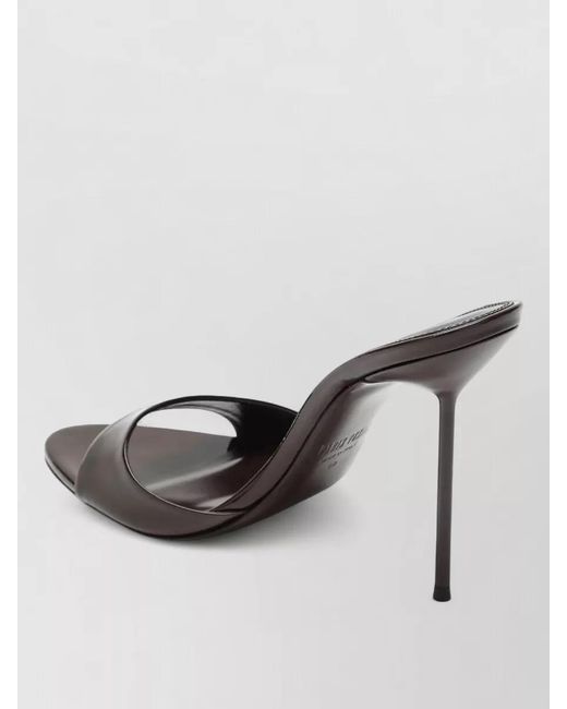 Paris Texas Metallic Open Toe Stiletto Heel Leather Mules