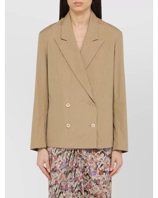 Dries Van Noten Natural Double-Breasted Cotton Blazer