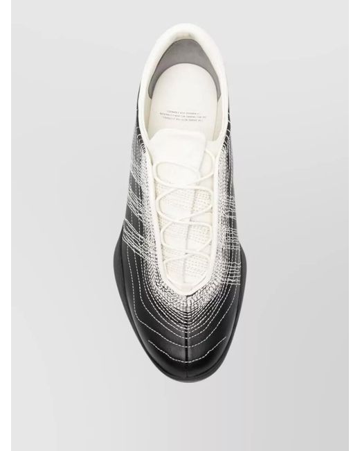 Y-3 Gray Lace Up Shoes Contrast Stitch Lightweight Sole for men