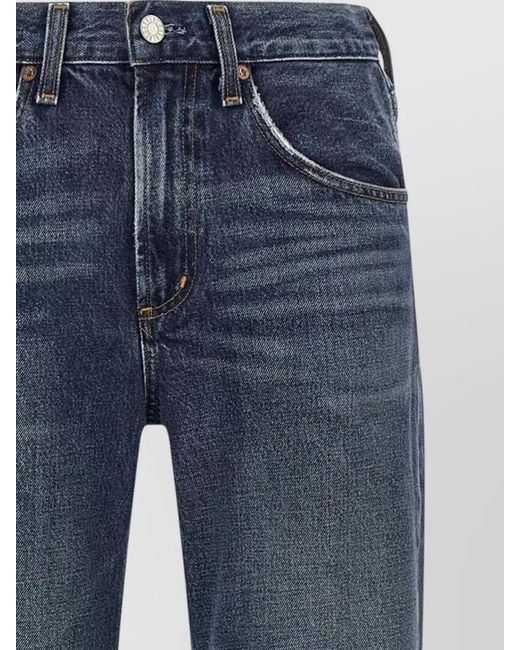 Agolde Blue High Rise Straight Leg Denim Jeans