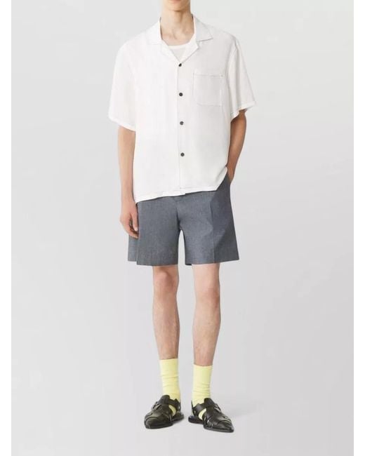 Lanvin White Graphic Print Short Sleeve Shirt for men
