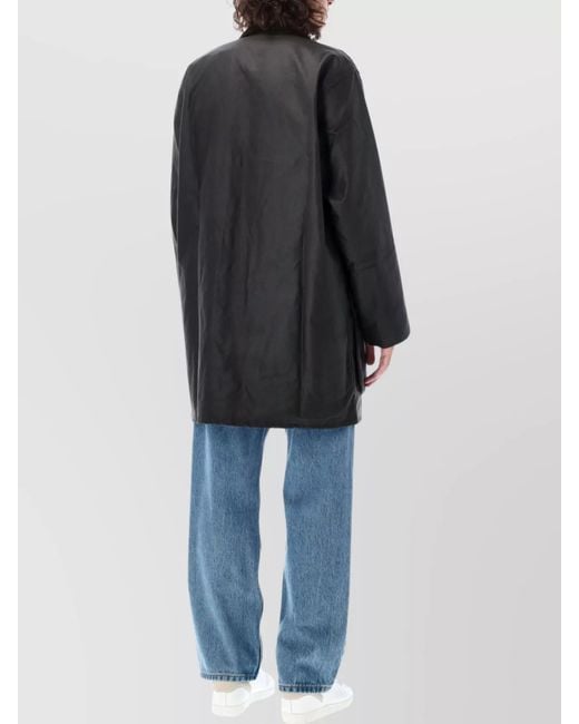 Barbour Black Sleeve Eyelets Front Flap Collar Jacket for men