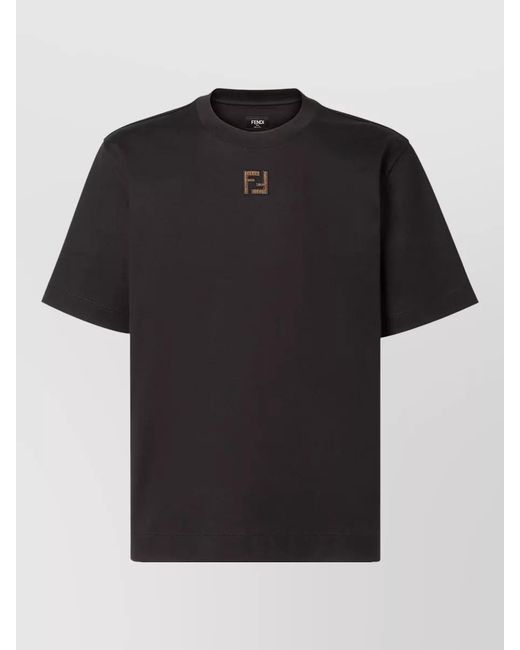 Fendi Black Regular-Fit Cotton T-Shirt for men