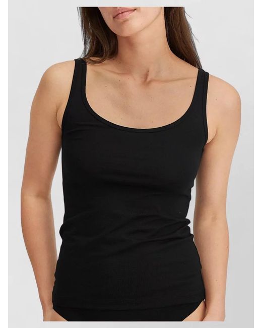 Calida Black Scoop Neck Sleeveless Stretch Knit Top