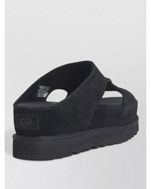 Ugg Blue Goldenstar Hi Suede Platform Slide Sandals