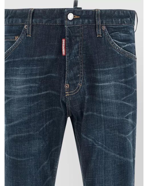 DSquared² Blue Denim Slim-Fit Straight-Leg Jeans for men