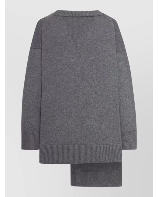 Niccolò Pasqualetti Gray Cashmere Cardigan Asymmetric Hem V Neck