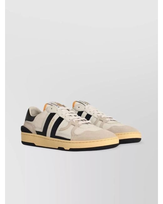 Lanvin Metallic Leather Clay Low-Top Sneakers for men