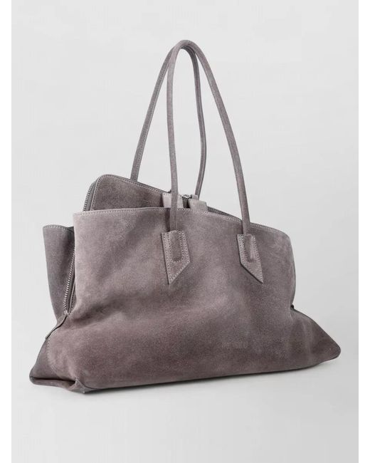 The Attico Gray Medium Suede Tote Bag