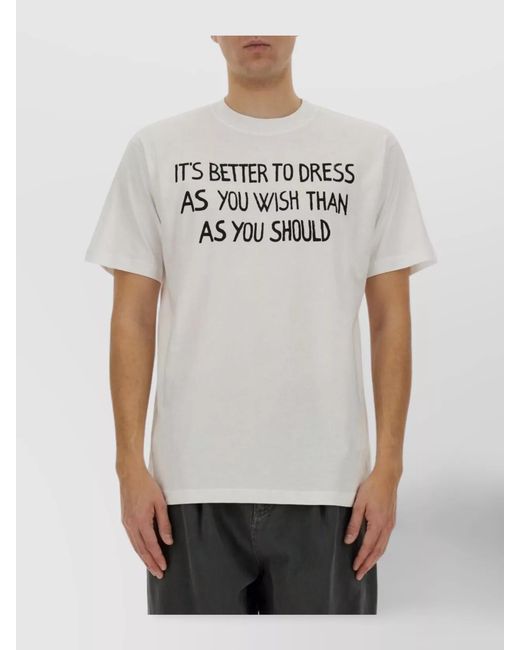 Moschino White "Graphic Message Print" T-Shirt for men