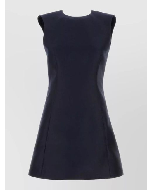 Balenciaga Blue Tailored Mini Dress Sleeveless V Neckline