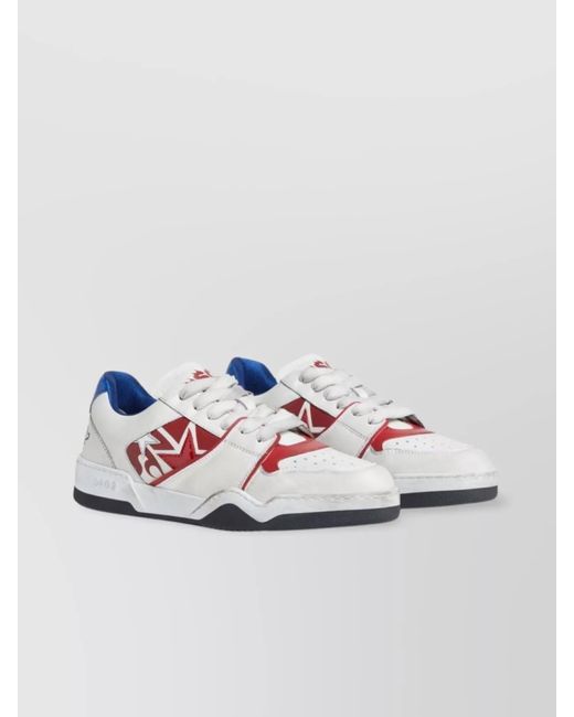 DSquared² Metallic Leather Panelled Low-Top Sneakers for men