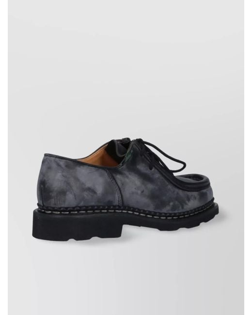 Paraboot Multicolor Round Toe Lace-Up Shoes With Rubber Sole