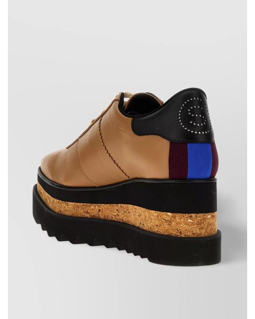 Stella McCartney Brown Sneak-Elyse Wedge Sneakers