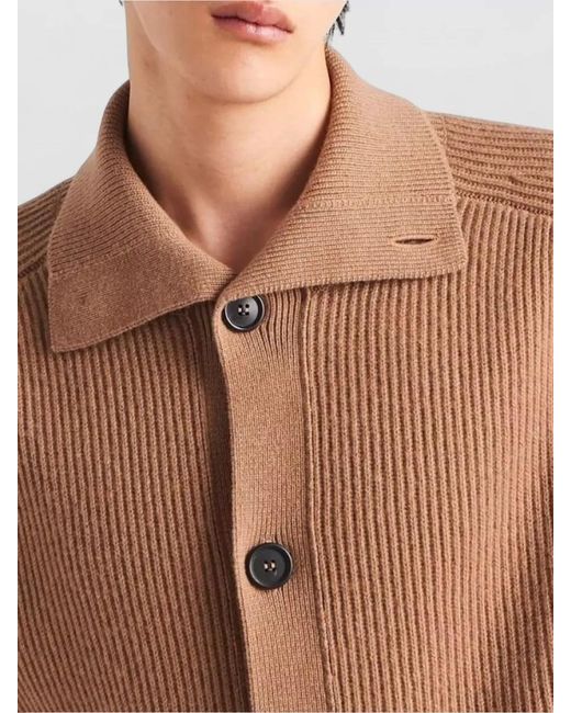 Prada Brown Cashmere Cardigan for men