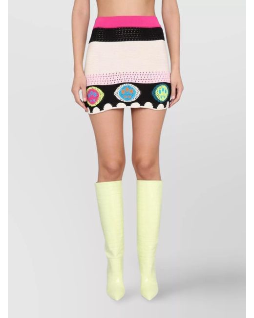 Barrow Multicolor Cotton Knit Mini Skirt