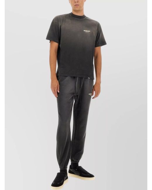 Represent Black Comfortable Trousers Elastic Waistband for men
