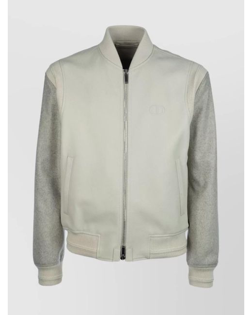 Dior Gray Ribbed Cuffs And Hem Side Pockets for men