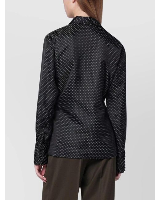Dries Van Noten Black Jacquard Wrap Shirt