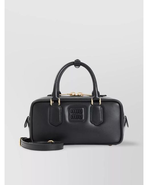 Miu Miu Black Arcadie Regular Leather Shoulder Bag