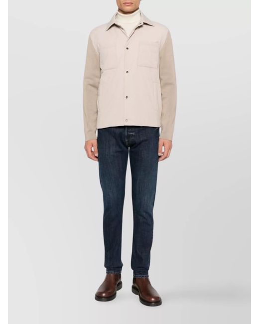 Herno Natural Paneled Shirt Jacket for men